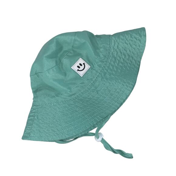 MaxNova Baby Sun Hat Smile Face UPF 50+ Infant Bucket Hat in Teal 0-6 Months - Picture 3 of 7